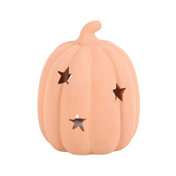 Something Different Terracotta Pumpkin Halloween Tea Light Holder