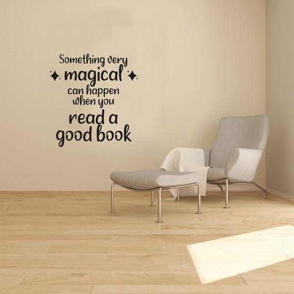 Something Very Magical Can Happen When You Read A Good Book - Reading Quote Vinyl Design Wall Sticker Art Decal Boy Girl Kid Bedroom Nursery Kinder Home Decor Stickers Decoration Size (10x8 inch)