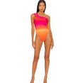 thumbnail image 1 of Something Navy Multi One Shoulder Ruffle One Piece, Medium, 1 of 1
