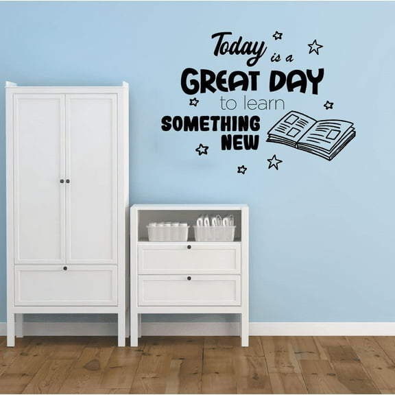 Something New Classroom Wall Decals Stickers Education Educational Quotes for Teachers Students School Room Nursery Kindergarten Library Home Art Decals Wall Art Vinyl Decoration Size (24x40 inch)