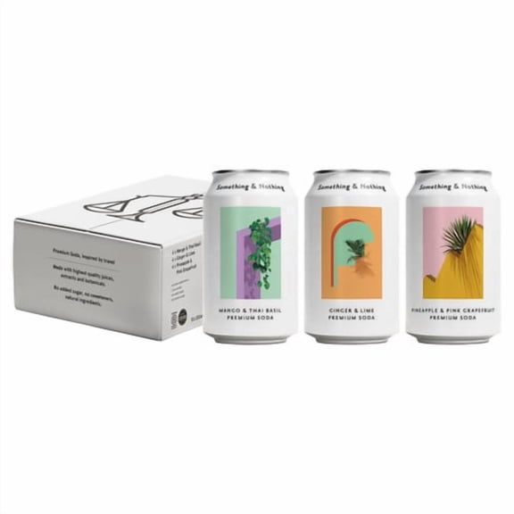 Something & Nothing Explore Variety Pack Premium Soda 12 x 330ml, British Import (Pack of 2)