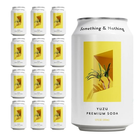 Something & Nothing Lightly Carbonated Yuzu Premium Soda Case of 12 x 12 Fl Oz