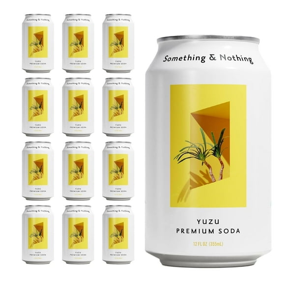 Something & Nothing Lightly Carbonated Yuzu Premium Soda Case of 12 x 12 Fl Oz