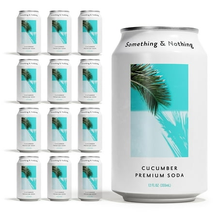 Something & Nothing Lightly Carbonated Cucumber Premium Soda Case of 12 x 12 Fl Oz