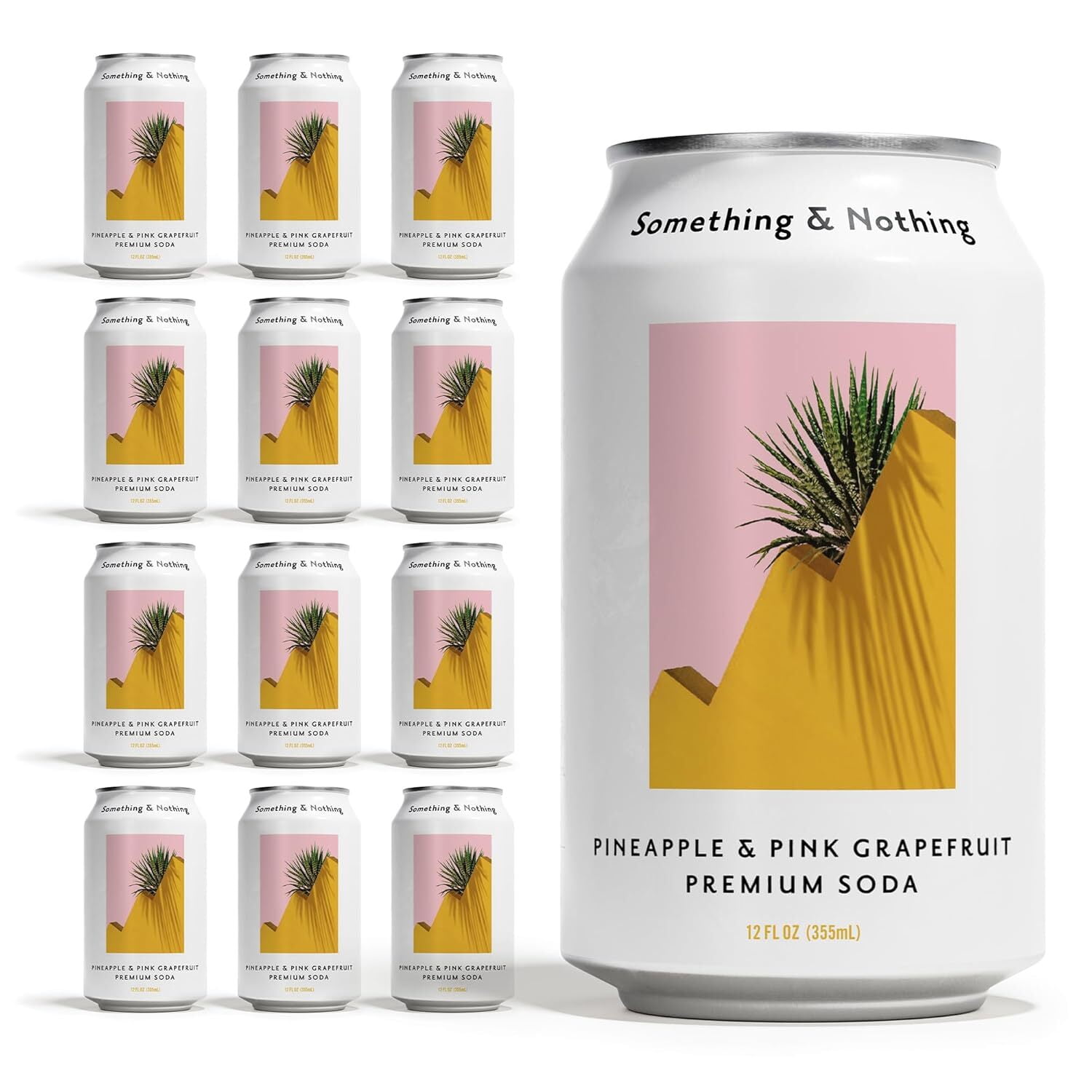 Something & Nothing Lightly Carbonated Pineapple & Pink Grapefruit Premium Soda Case of 12 x 12 Fl Oz