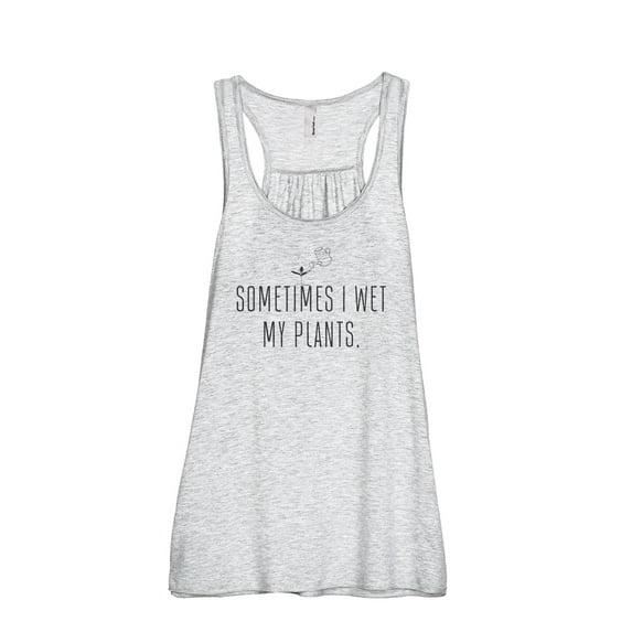 Sometimes I Wet My Plants Women's Fashion Sleeveless Flowy Racerback Workout Yoga Tank Top Sport Grey Medium