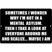 Sometimes I Wonder Funny Sarcastic Metal Tin Sign Wall Decor Man Cave Bar Office Garage Shop Home Decor Room