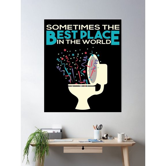 Sometimes The Best Place In The World Poster Wall Art, Modern Wall Decor For Living Room Bedroom, 8x12 UNFRAMED