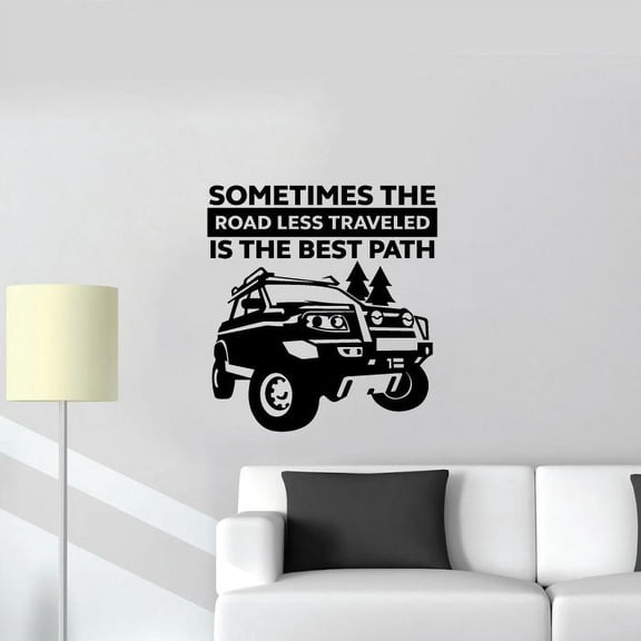 Sometimes The Road Less Traveled Is The Best Path Off Roads Quotes Vinyl Wall Sticker Wall Art Decal Girls Boys Kids Room Design Bedroom Nursery Kindergarten Wall Sticker Vinyl Size (10x8 inch)