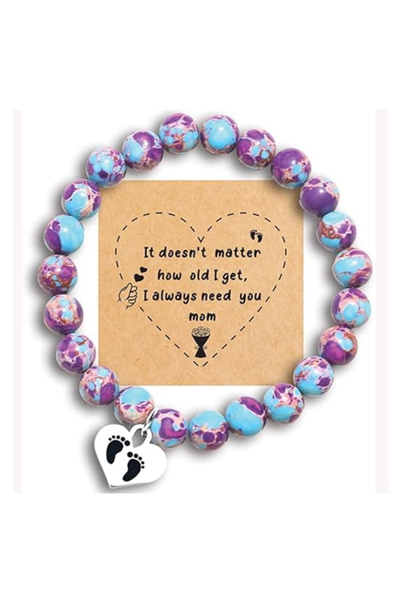 Sometimes You Forget You're Awesome Bracelet - Natural Stone Beaded Bracelet for Women, Uplifting Gift for Graduation, Birthday & Mother's Day