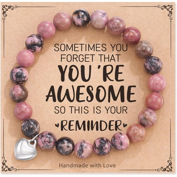 Sometimes You Forget You're Awesome Unique Gifts Natural Stone Bracelets for Women Teen Girls Birthday Present