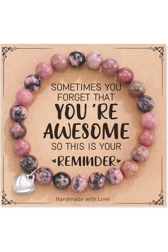 Sometimes You Forget You're Awesome Unique Gifts Natural Stone Bracelets for Women Teen Girls Birthday Present