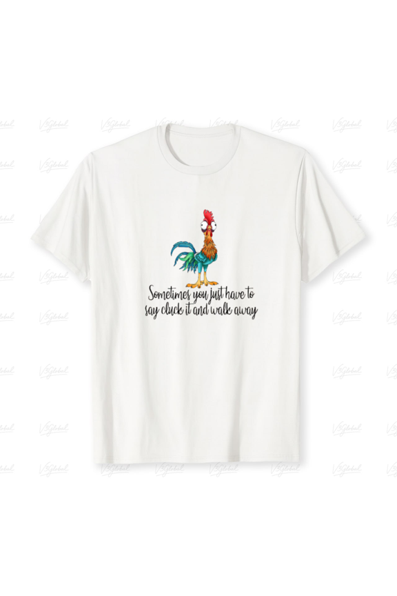 Sometimes You Just Have To Say Cluck It Funny Rooster Quote Retro Cartoon T-Shirt up to size 5XL