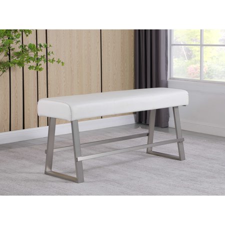 Somette Contemporary Counter Height Bench with Highlight Stitching
