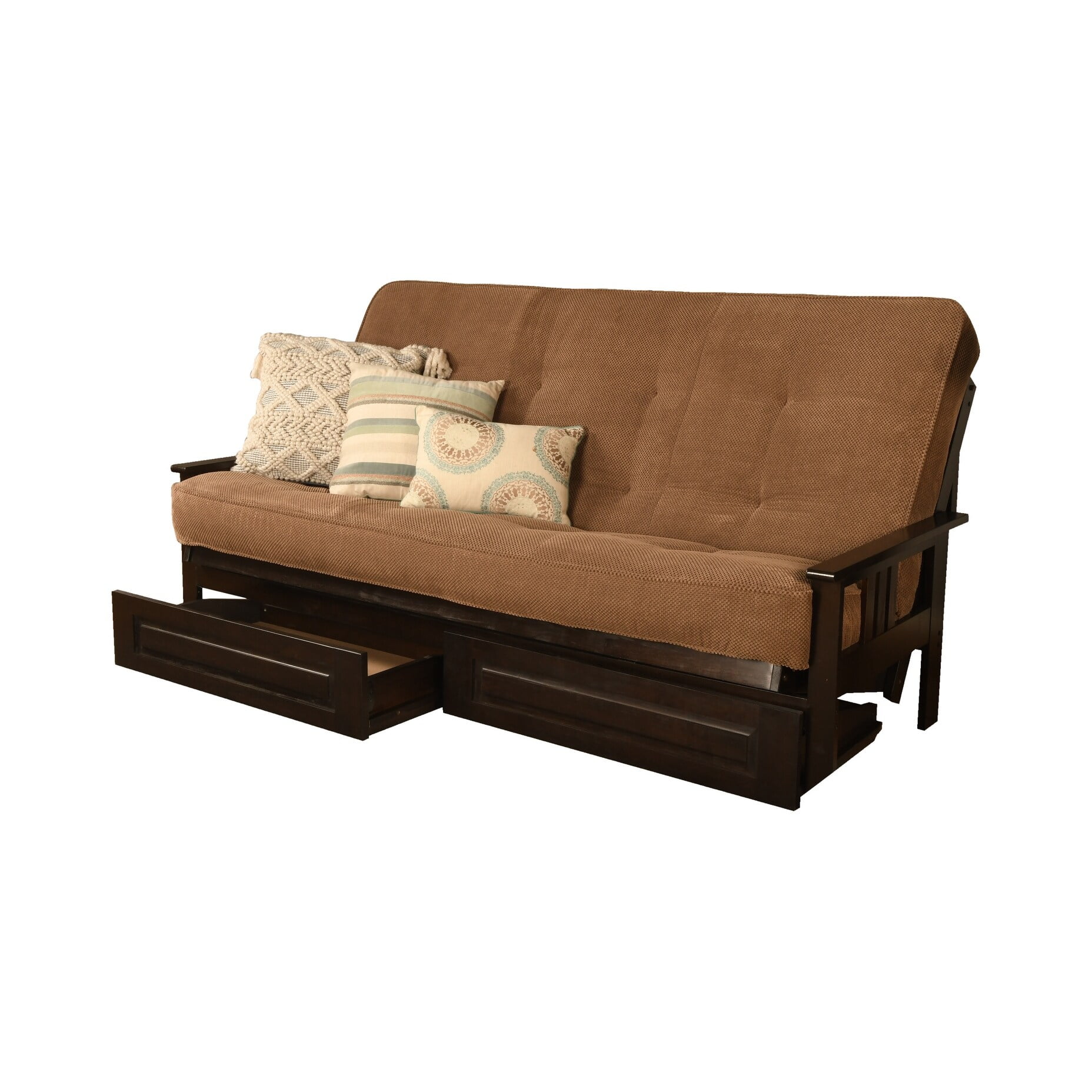 Somette Monterey Queensize Storage Futon Set in Espresso Finish with