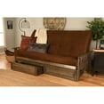 thumbnail image 1 of Somette  Tucson Queen-size Futon Set with Storage Drawers in Rustic Walnut Finish with Innerspring Mattress Suede Chocolate, 1 of 5