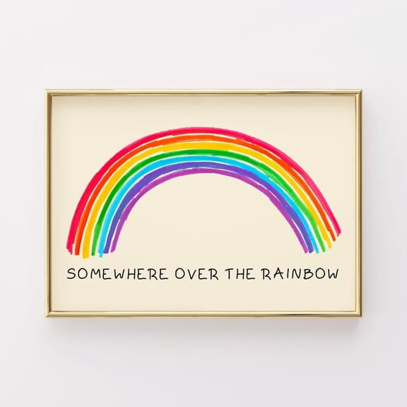 Somewhere Over The Rainbow Wall Art Print, Unframed Paper Poster 16x20in