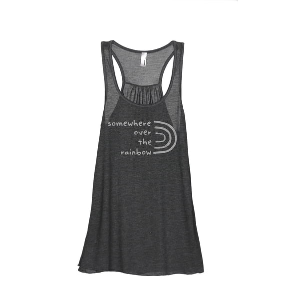 Somewhere Over The Rainbow Women's Fashion Sleeveless Flowy Racerback Workout Yoga Tank Top Charcoal Grey X-Large