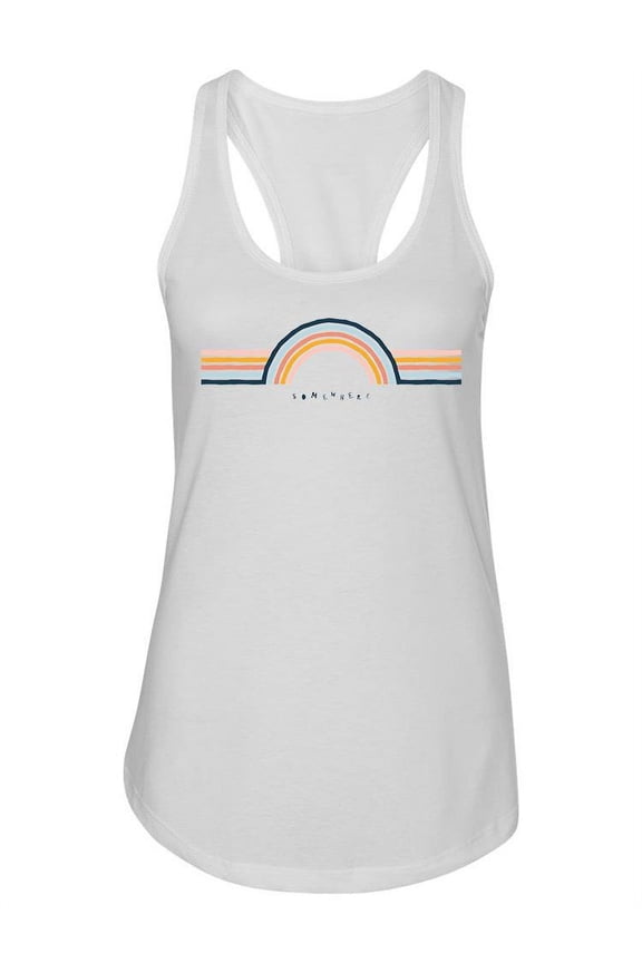 Somewhere Rainbow Contrast Color Tank Women -Image by Shutterstock, Female Small
