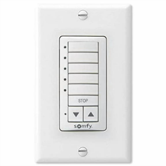 Somfy Decoflex Wirefree RTS Wall Switch, 5 Channel, White (1810813)
