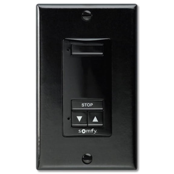 Somfy RTS Wirefree Decoflex Wireless Wall Switch, 1 Channel, Black (1810899)