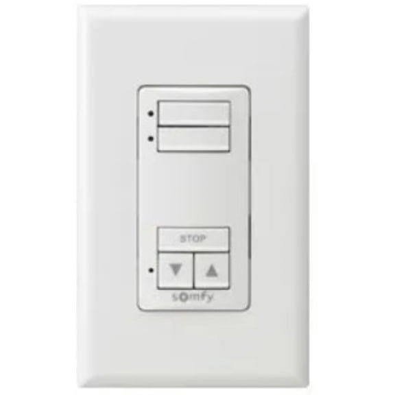 Somfy RTS Wirefree Decoflex Wireless Wall Switch, 2 Channel, White (1811068)