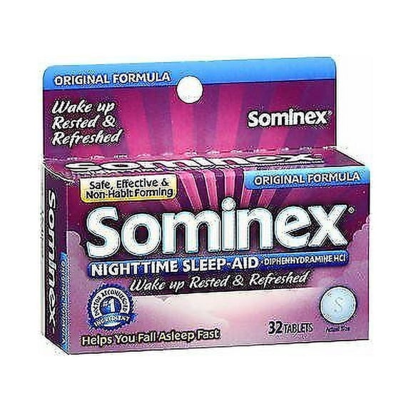Sominex HCI Nighttime Sleeping Aid Wake Rested & Refreshed 32 ct, 3-Pack