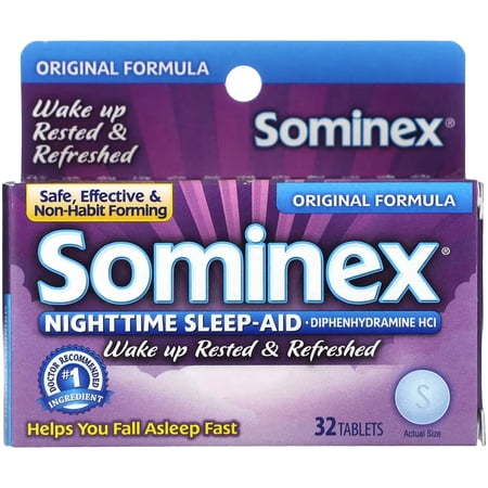 Sominex Original Formula Nighttime Sleep Support Tablets, 32 Count