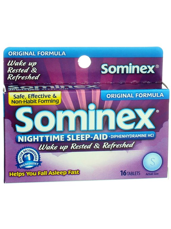 - Original Formula, Nighttime Sleep-Aid, 25 mg Diphenhydramine HCl, 16 tablets (1 Pack)
