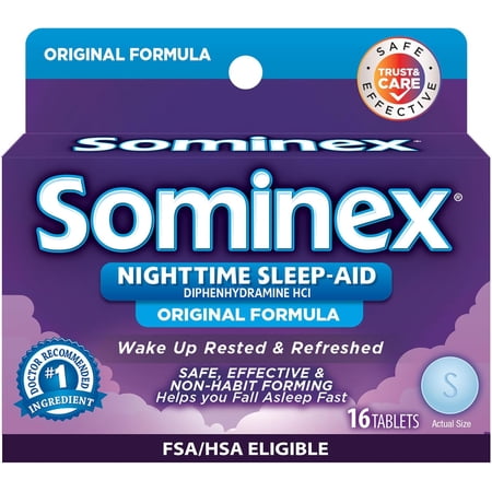 Sominex Original Formula Tablets 16 Tablets (Pack of 2)