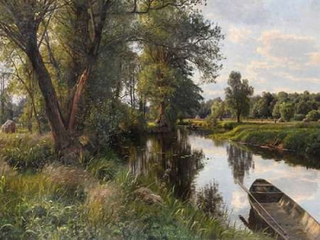 Sommer landskab Canvas Art - Peder Monsted (22 x 28)