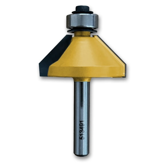 Sommerfeld Chamfer Router Bit Tool w/Bearing 45CA,1-3/8CD,5/8CL,2-5/16OL,1/4SH