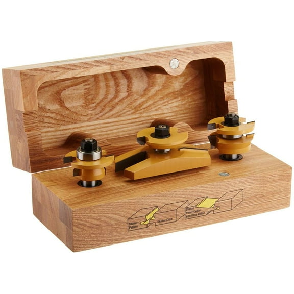 Sommerfeld's 3 Piece Matched Shaker or Mission Rail & Stile Woodworking Cabinet Door Router bit Set 1/2-Inch Shank