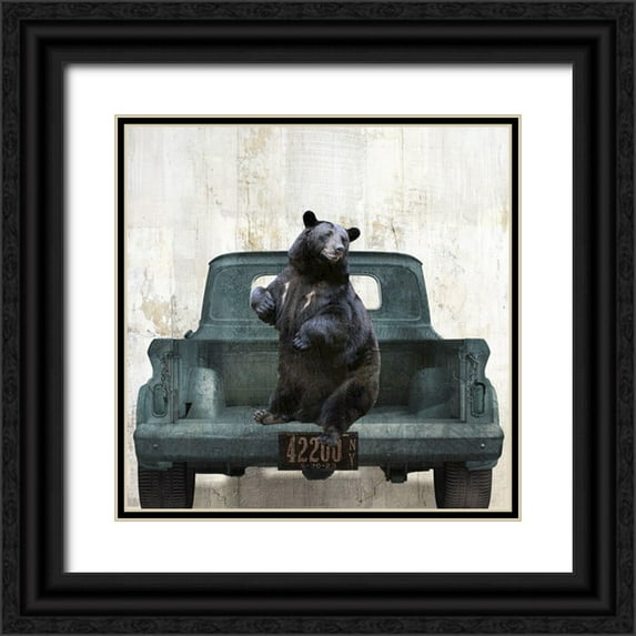 Sommers, Mindy 26x26 Black Ornate Wood Framed with Double Matting Museum Art Print Titled - Bear Vacation