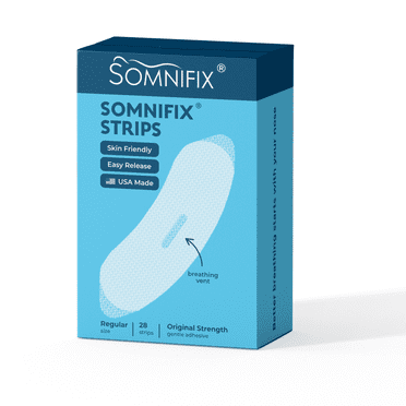 SomniFix Mouth Tape - Gentle and Hypoallergenic Adhesive Strips for Deeper Sleep, Better Nose Breathing, and Relief from Snoring and Dry Mouth - 28 Count