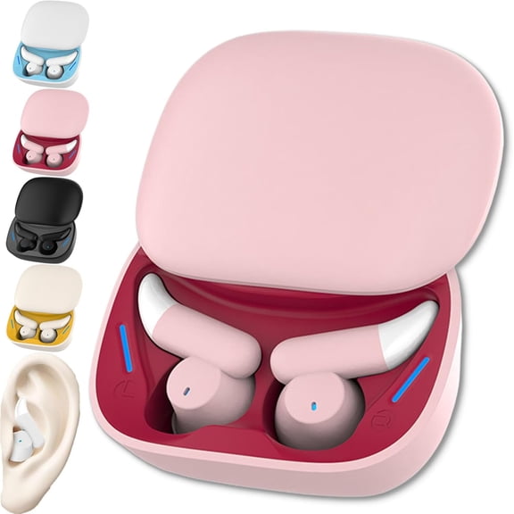 Somnioz Wireless Sleep Earbuds, Somnioz Sleep Headphones, Bluetooth 5.3 in Ear Light-Weight Ear Buds, for Sleeping, Working (Pink)