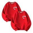 thumbnail image 1 of Somuwie Clearance 2PC Love Heart Children's Sweater Simple Round Neck Bottom Sweater Top, 1 of 2