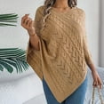 thumbnail image 1 of Somuwie Clearance Autumn and winter women's casual solid color twist loose poncho sweater coat top, 1 of 7