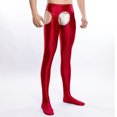thumbnail image 1 of Somuwie Clearance Men Sexy Solid Silky Four Hollowed Out Open Rompers Leggings Underwear, 1 of 5