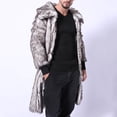 thumbnail image 1 of Somuwie Clearance Men's Long Fox Fur Faux Leather Square Collar Straw Coat, 1 of 4