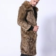 thumbnail image 1 of Somuwie Clearance Men's Long Fox Fur Faux Leather Square Collar Straw Coat, 1 of 4