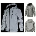 thumbnail image 1 of Somuwie Clearance Men's Reflective Hip Hop Dance Fluorescent Night Sports Zipper Hooded Jacket Coat /Jacket, 1 of 9