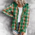 thumbnail image 1 of Somuwie Clearance Women's Casual Plaid Button Fashion Long Sleeve Hooded Tops Jacket, 1 of 5