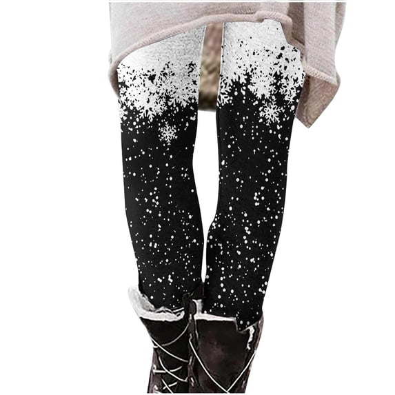 Somuwie Clearance Women's Christmas Printed Casual Stretch Pants Leggings Hip Lifting Yoga Pants