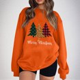 thumbnail image 1 of Somuwie Clearance Women's Christmas Tree Letters Leopard Print Long Sleeve Loose Sweater Top Long Sleeve Round Neck Top, 1 of 4