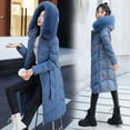 thumbnail image 1 of Somuwie Clearance Women's mid-length long-sleeved hooded casual warm cotton coat, 1 of 6