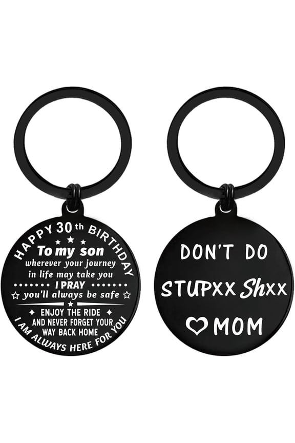 Son 30th Birthday Gifts for Him, 30 Year Old Birthday Presents for Men from Mom, Happy 30th Birthday Decorations Keychain
