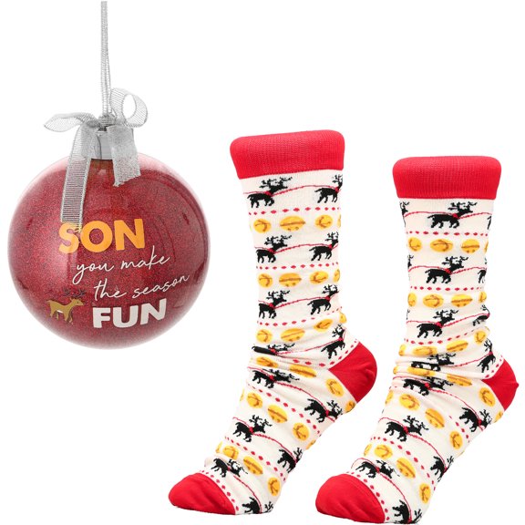 Son - 4" Ornament with Unisex Holiday Socks