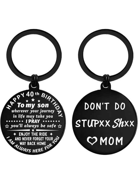 Son 40th Birthday Gifts for Him, 40 Years Old Man Birthday Gift Ideas, Happy 40th Birthday Decorations Keychain Son