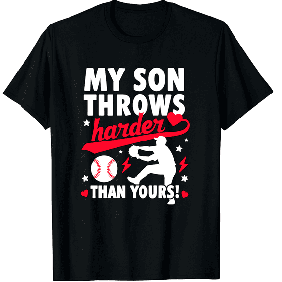 Son Baseball Pitcher Men Women Short Sleeve Graphic T-Shirt, Mothers Day Gift